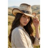 Gigi Luxe Vintage Bohem Kovboy Şapka Unisex Tasarım Hasır