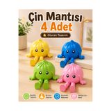 GiginGo Çin Mantısı Ayakları Sallanabilir Tasarımlı Sukuşi 4 Adet (Sarı, Yeşil, Mavi , Pembe)