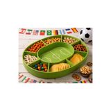 GiginGo Futbol Sahası Tasarımlı 8 Bölmeli 25cm Çerezlik ve Atıştırmalık Kase