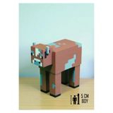 GiginGo Küp Dünyası Tatlı Cow – Minecraft İnek 5cm Mini Figür