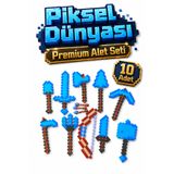 GiginGo Piksel Dünyası Minecraft Temalı Alet Seti - Minecraft Aletleri - 10 Adet Minecraft Oyuncak