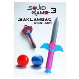 GiginGo Squid Game 3 Saklambaç Oyun Seti - Squid Knife - Squid Key - Squid Red Ball - Squid Blue Ball