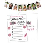 Gihyan Doğum Günü Partisi Oyunları - How Old Was The Birthday Girl Kart Oyunu - Yetişkinler için Doğum Günü Oyunu - Çocuk Doğum Günü Partisi Dekorasyonları - Kızlar için Yatıya Kalan Parti Malzemeleri (01)