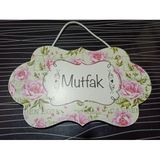 Gik Mutfak Oda İsimliği Gül Desenli Kapı Süsü