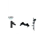 Gildo 3 Parca Siyah Armatur Musluk Batarya Banyo Seti Mlb165-S Mbb165-S Dst57-S