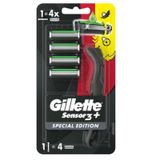Gilette Sensor 3 Plus Black Makine + 4 Yedek Başlık 1 Adet