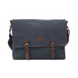 Gillario Design 03 Kanvas-Deri Siyah 15.6 Inch Postacı Laptop Çantası