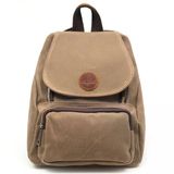 Gillario Design 04 Kanvas - Deri Kadın Camel Sırt Çantası