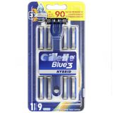 Gillette Blue 3 Sensor Hybrid Tıraş Bıçağı + Yedek Başlık 9'lu