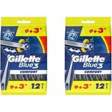Gillette Blue3 Comfort 12'Li Kullan At Tıraş Bıçağı 9+3 Paket Ergonomik Tasarım Cinsiyet: Erkek