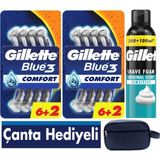 Gillette Blue3 Comfort Tıraş Bıçağı 16 Adet + 250 ml Köpük+ Seyahat Çantası