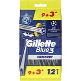 Gillette Blue3 Comfort Tıraş Bıçağı 9+3'lü Poşet Şampiyonlar Ligi Paketi 7702018490608 Tıraş Bıçağı