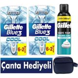 Gillette Blue3 Cool Tıraş Bıçağı 16 Adet + Gillette 300ml Köpük+ Seyahat Çantası