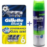 Gillette Blue3 Fenerbahçe + Sensitive Tıraş Jeli Series 200ML Avantaj Paketi