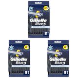 Gillette Blue3 Slalom Kullan At Erkek Tıraş Bıçağı 8 Adet 3lü paket