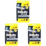 Gillette Blue3 Slalom Kullan At Tıraş Bıçağı 8'li Standart 3lü paket