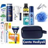 Gillette 🧳 Damat Bohçası Nişan Bohçası Erkek Bakım Seti – 11 Parça | Taşıma Çantalı Hediyelik Kişisel Bakım Seti