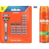 Gillette Fusion 18'Lı Yedek Tıraş Bıçağı Yeni Karton Paket +1 Razor+ Fusion Tıraş Jeli 200ml Fusıon18