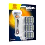 Gillette Fusion 5 Proglide Tıraş Bıçağı + 10 Tıraş Bıçağı, Hassasiyet Ve Kayma Kaplaması İçin Düzeltici Bıçağa Sahip Erkekler (Amba