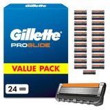 Gillette Fusion 5 Proglide Tıraş Bıçakları, 24 Yedek Bıçak, Siyah - Islak Tıraş Makinesi, İnanılmaz Temizlik Ve Konfor İçin Bıçaklardan Önce Ve Sonra 2 Adet Kayganlaştırıcı Şerit