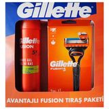 Gillette Fusion 5 Tıraş Makinesi + 2 Yedek Tıraş Bıçağı + 200 ml Tıraş Jeli