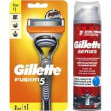 Gillette Fusion 5 Tiras Makinesi + 2 Yedek Tiras Bicagi + Series&Sensitive Tiras Jeli 200Ml