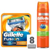 Gillette Fusion Pro Glide Power 8'li Yedek Tıraş Bıçağı + 200 ml Tıraş Jeli