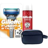 Gillette Fusion Start Makine+ 2 Adet Yedek Tıraş Bıçağı + Gillette Proglide 250 ml Köpük + Çanta