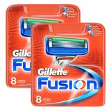 Gillette Fusion Yedek Başlık 8'li x 2 Adet Hassas Cilt Dostu Erkekler İçin Ergonomik Tasarım