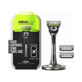 Gillette Labs Peeling Çubuklu Tıraş Seti - Seyahat Çantalı, 3 Yedek Bıçak ve Manyetik Stand