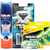 Gillette Mach 2 Up+Sensitive 8'li Yedek + 200 ml Proglide Jeli Hassas Cilt Dostu Tıraş Ürünü