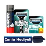 Gillette Mach 3 10’lu Bıçak + Makine + 250 ml Köpük + Gillette Çanta