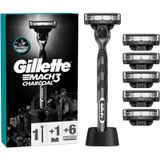 Gillette Mach 3 Charcoal Tıraş Makinesi + 6 Up Yedek Tıraş Bıçağı
