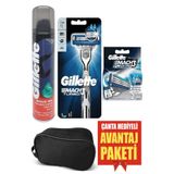 Gillette Mach 3 Turbo Makine 1 UP + Turbo Yedek 2 li + Tıraş Jeli 200 ml