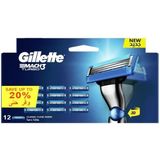 Gillette Mach 3 Turbo Yedek Bıçak 12'li Ergonomik Tasarımlı Sistem Bıçakları ile Konforlu Tıraş