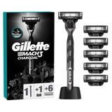 Gillette Mach3 Charcoal Tıraş Makinesi + 5 Yedek Bıçağı + Premium Stand Hediyeli Paket