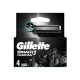 Gillette Mach3 Charcoal Yedek Tıraş Bıçağı 4'Lü - Diş Beyazlatıcı Köpük Hediye
