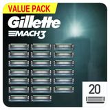 Gillette Mach3 Erkek Tıraş Bıçağı, 20'Li Yedek Tıraş Bıçağı Paketi, Çelik Bıçaklardan Daha Güçlü (Ambalaj Farklılık Gösterebilir)