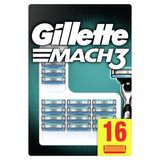 Gillette Mach3 Erkek Tıraş Makinesi İçin Yedek Bıçaklar, 16'Lı Paket, Bıçak Başına 15 Defaya Kadar Tıraş İçin Hassas Kesim Çelikten Yapılmıştır