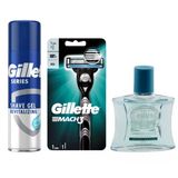 Gillette Mach3 Erkek Tıraş Seti - Tıraş Makinesi + Tıraş Jeli 200 Ml + Brut After Shave 100 Ml