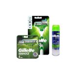 Gillette Mach3 Sensitive Tıraş Seti Makine + 5'li Yedek Başlık 200 ml Jel
