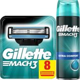 Gillette Mach3 Tıraş Bıçağı Paketi (8'li Bıçak + Jel)