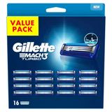 Gillette Mach3 Turbo Erkek Tıraş Bıçağı, 3 Bıçak, 16 Yedek Bıçak