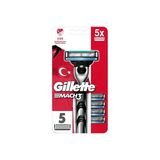 Gillette Mach3 Turbo Makina+5Li Jilet Set-Tff Kırmızı