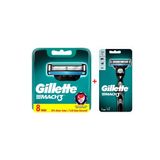Gillette Mach3 Yedek Tiras Bicagi 8'Li + Mach3 Tiras Makinesi 1 Yedekli