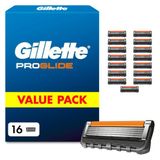 Gillette Proglide Erkek Tıraş Bıçağı, 16 Yedek Bıçak, Siyah - Islak Tıraş Makinesi, İnanılmaz Temizlik Ve Konfor İçin Bıçaklardan Önce Ve Sonra 2 Adet Kayganlaştırıcı Şerit