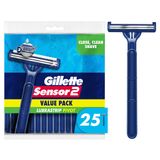 Gillette Sensor2 Döner Kafa Erkek Tek Kullanımlık Jiletler, 25 Adet