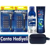 Gillette Sensor3 2 Tıraş Makinesi + 12 Yedek Tıraş Bıçağı+ 200 ml Köpük +350 ml Şampuan+Çanta
