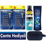 Gillette Sensor3 2 Tıraş Makinesi + 12 Yedek Tıraş Bıçağı + 300 ml Köpük + 350 ml Şampuan + Çanta