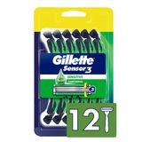 Gillette Sensor3 Sensitive Erkek Tek Kullanımlık Tıraş Makinesi, 12 Tıraş Makinesi